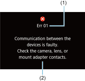 EOS R6: Error Codes