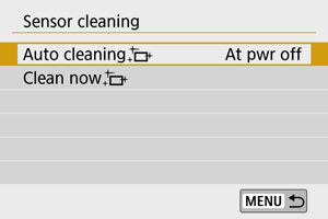 Cleaning the sensor on the EOS M50 Mark II.