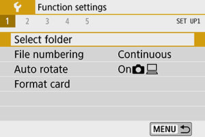 EOS REBEL T8i: Selecting a Folder