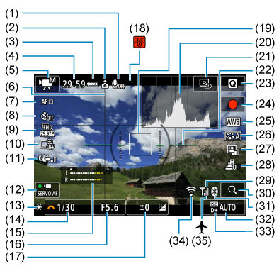 EOS R50: Information Display