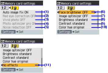 Printing pictures from a memory card MX700