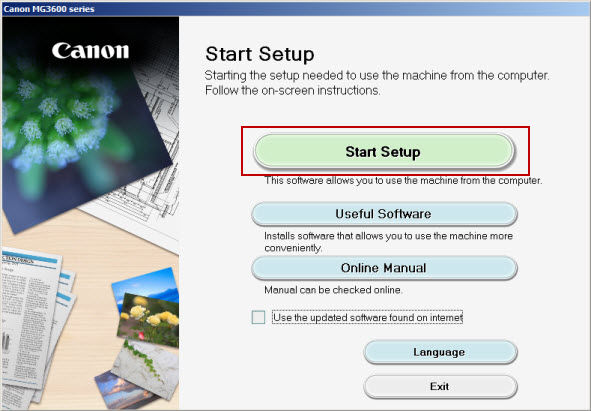 canon コレクション mg3600 セットアップ ツール
