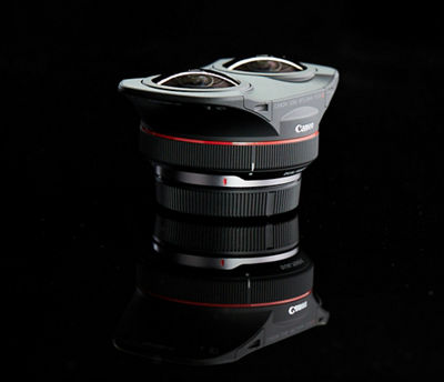 RF5.2mm F2.8 L Dual Fisheye Lens - 3Q View