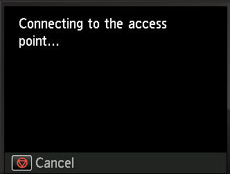 The printer will attempt to connect to the network.