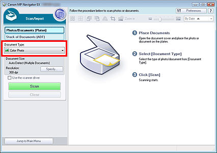 Adjusting Output (Scan) Resolution (Windows) - MX340