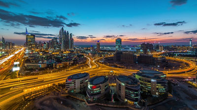 long exposure night cityscape
