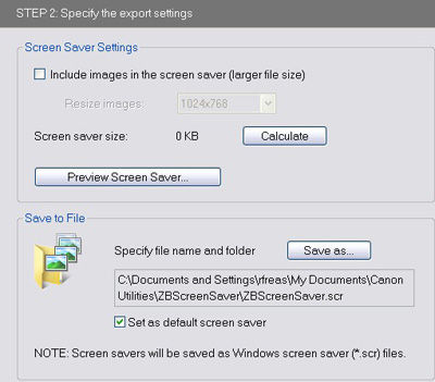 Exporting images in ZoomBrowser EX ver. 6.x.