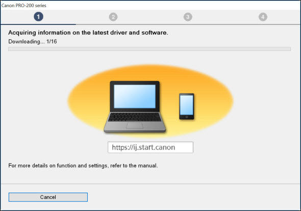 The installer will acquire the information on the latest driver and software