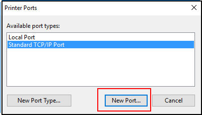 Adding a TCP / IP Port