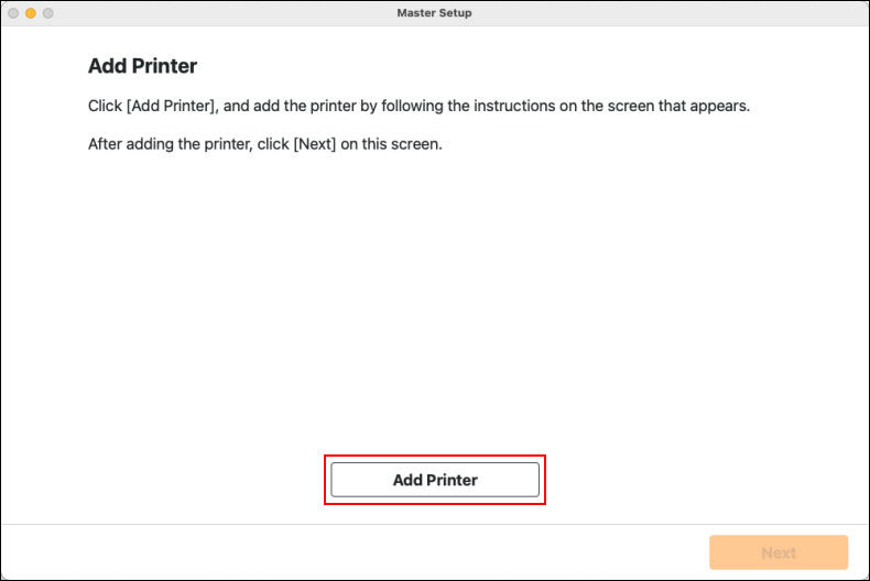 Click Add Printer (outlined in red)