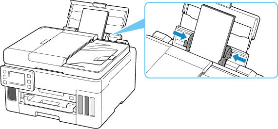 Slide the right paper guide to align with both sides of the envelopes