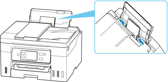 Slide the right paper guide (C) to open both paper guides