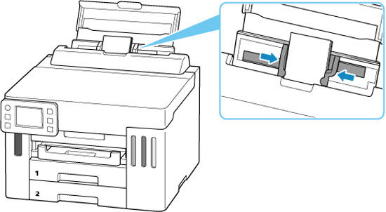 Slide the right paper guide to align with both sides of the envelopes