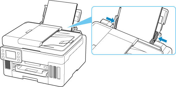 Slide the right paper guide to align with both sides of the paper stack