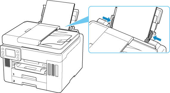 Slide the right paper guide to align with both sides of the paper stack