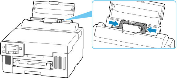 Slide the right paper guide to align with both sides of the paper stack