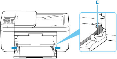 Slide the right guide to align both guides against the sides of the paper stack