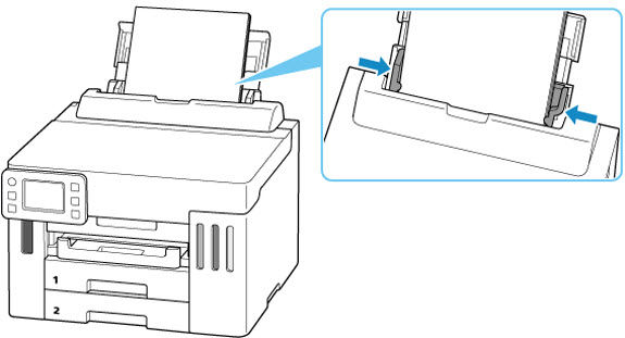 Slide the right paper guide to align with both sides of the paper stack