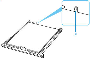 If the paper stack makes contact with the protrusion (F), paper jams may occur