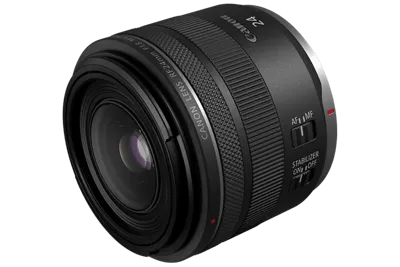 RF24mm F1.8 Macro IS STM - Slanted 3 Quarter View