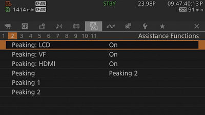 Assistance Functions Menu