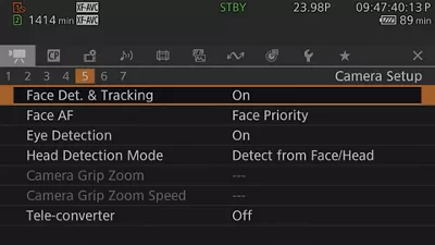 Face Dection and Tracking Menu
