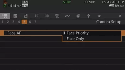 Face AF Menu