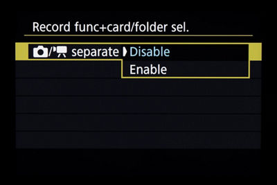 Record Function Menu - Separate Menu