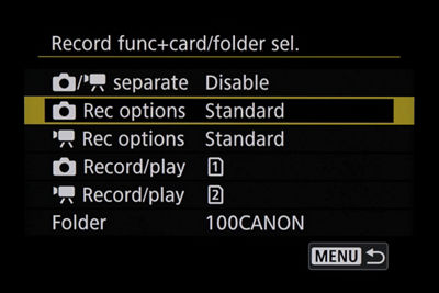 Record Function - Recording Options