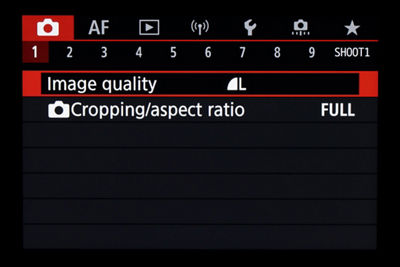 Camera Menu - Image Quality
