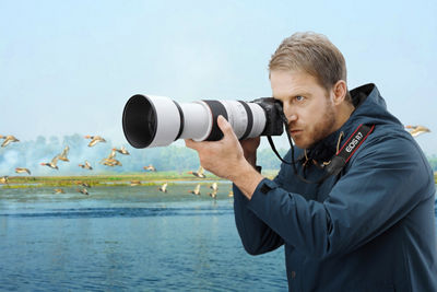 Person Using EOS R Camera