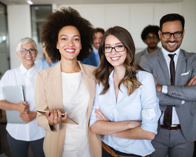 Office people with smiling faces