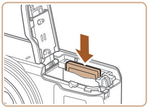 Installing and removing the card and battery on the PowerShot G16