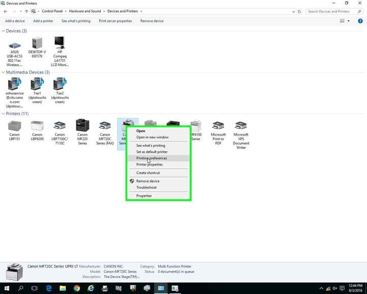 Windows Driver Color Matching (imageCLASS)