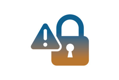 A lock icon with a warning sign