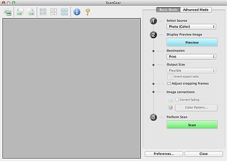 Starting ScanGear Starter EX (macOS) - LiDE 120 / LiDE 220