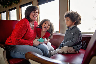 Family on a Train Having Fun and Laughing