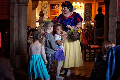 Children Lining Up to Meet Snow White