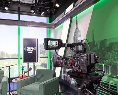 camera rig at a broadcast set