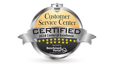 Image of the Customer Service Center Certified 2024 Center of Excellence Award