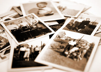 Pile of old photographs