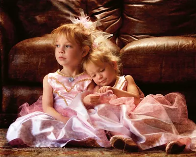Picture of Two Kids in Pink Dresses by Bruce Dorn