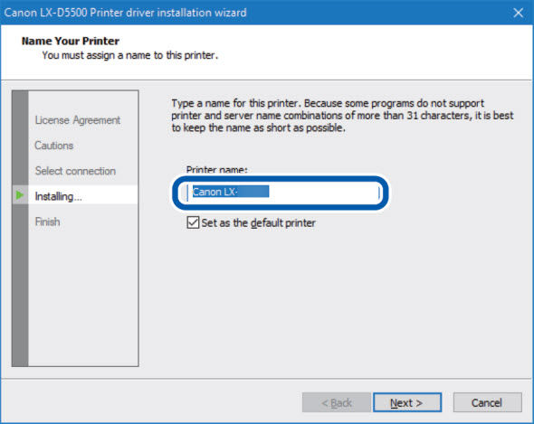 Install the Printer Driver - LX-D5500 / LX-P5510