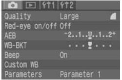 How to change settings in the menu system of the EOS Digital Rebel.