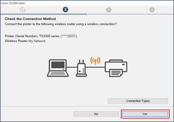 Select Yes (outlined in red)