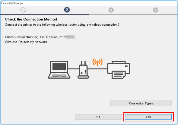 Click Yes (outlined in red) to proceed