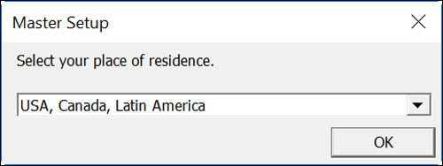 Choose your place of residence, then click OK (outlined in red)