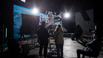 People Filming a Space Film
