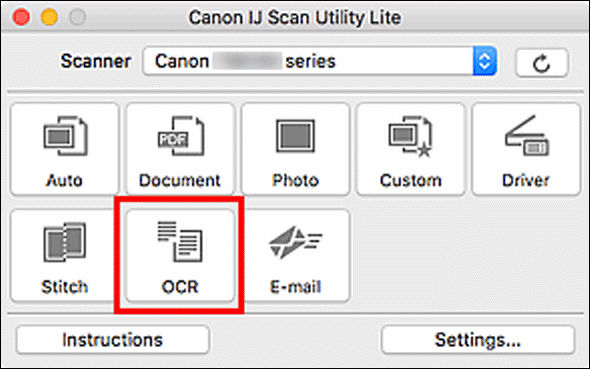 IJ Scan Utility Lite (macOS) - Extracting Text from Scanned Images (OCR ...