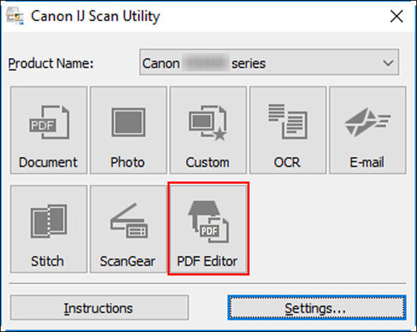 IJ Scan Utility (Windows) - Editing Password-Protected PDF Files - G620